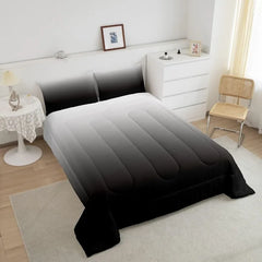 Comforter Set Kids Teens Dark Blue and Black Striped Bedding Bed Set Decor Modern Fashion Comforter Inner Fill Bedroom