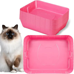 25 Pcs Disposable Litter Boxes for Cats Plastic Cat Litter Tray Kitten Litter Pan for Kitty Rabbit Guinea Pig Hamster Pets