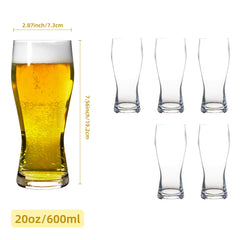 20oz Beer Glasses Set of 4 Beer Pint Glass. Craft Beer Glass, Pilsner Glasses, IPA Beer Glass. Solid Glassware Beer Cup