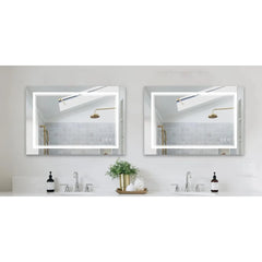 40x24 LED Mirror Bathroom Lights, Frameless Over Sink, Bedroom Vanity Mirror Frontlit and Backlit, Dimmable Smart Mirror Wall