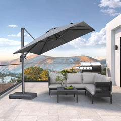 9' X 11.5' Rectangle Patio Umbrella Outdoor Large Aluminum Cantilever Umbrella with 3-Year Fade Resistance Recycled