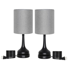 Bedside Lamp Bedroom Table Lamp Set of 2 Table Lamps with Touch Control for Living Room with USB Charging Ports