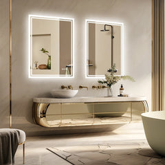 LED Backlit Mirror Bathroom Vanity with Lights,Anti-Fog,Dimmable,CRI90+,Touch Button,Water Proof,Horizontal/Vertical