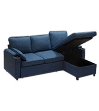 Sofa Bed Sleeper Pull Out 2 in 1 Sectional Couches with Storage,USB,Cup Holder,Pullout Sectional Couches