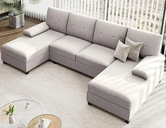 Sectional Sofa Couches for Living Room, U Shaped Couch Sofas Living Room Furniture Sets Clearance，Dark Grey，Living Room Sofas