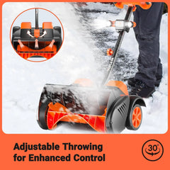 Cordless Snow Shovel with Wheels 48V 16-Inch 4-Ah Brushless Cordless Snow Blower Battery Snow Blower with Directional Plate