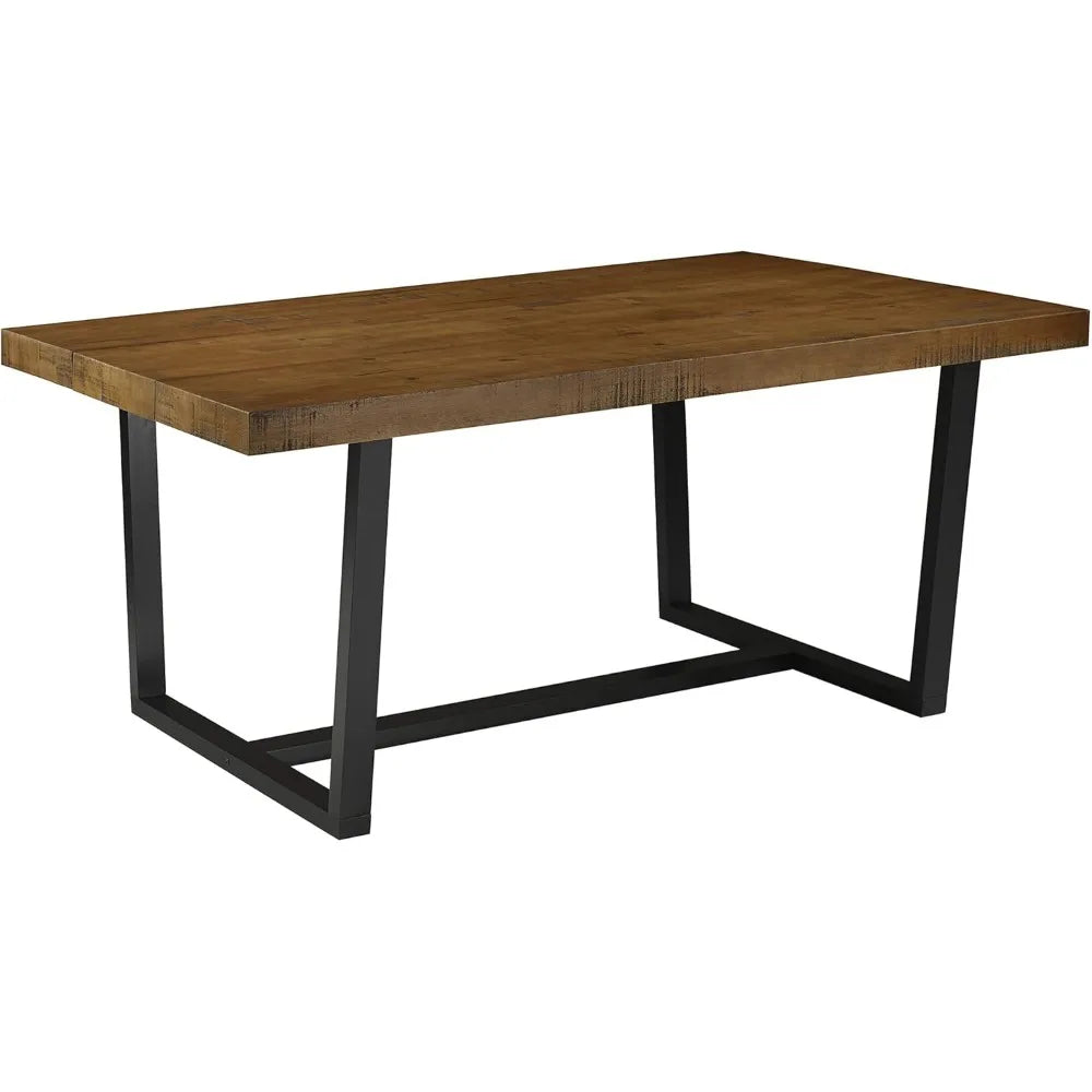 Andre Modern Solid Wood Dining Table, 72 Inch, Rustic Oak