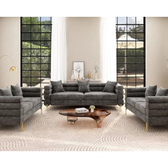 Oversized Sofa - 85 inch Sofa Couch, 3 Seater Comfy Bouclé Deep Seat Sofa for Living Room - Grey