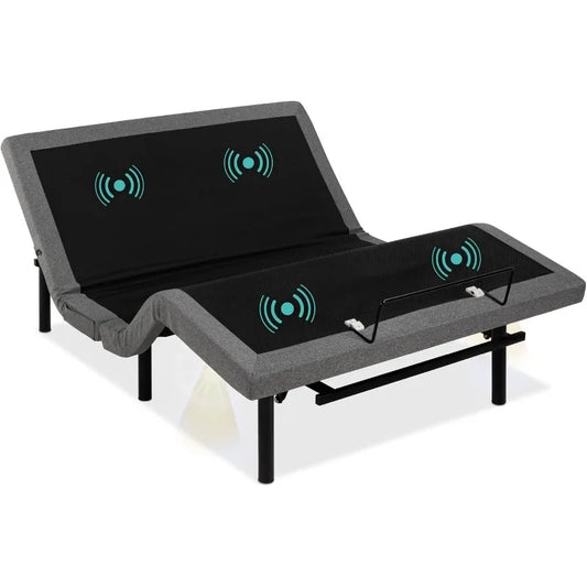 Ergonomic Queen Size Adjustable Bed, Zero Gravity Base for Stress Management w/Wireless Remote Control, Massage, USB Ports