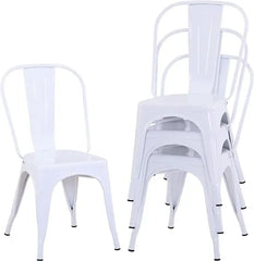 Metal Dining Chairs Set Of 4 Indoor Patio Chairs Kitchen Metal Chairs 18 Inch Seat Height Restaurant Chair