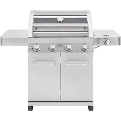 4-Burner Natural Gas Grill, Stainless Steel Cabinet Style Propane Grills, LED Controls, Side Burner, BBQ Grills