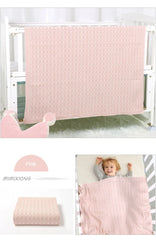 Newborn Baby Blanket 100%Cotton Knit Plaid Girl Boy Stroller Swaddle Super Soft Sleep Sack Infant Bed Crib Letter Quilt 100*80CM