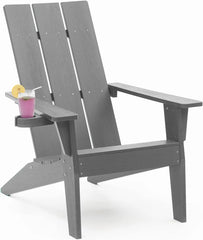 Adirondack Chair Weather Resistant with Cup Holder Fire Pit Chairs Adorondic Plastic Outdoor Chairs for Firepit Area Seating