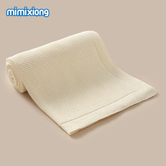 Cotton Baby Blankets Knitted 100*80cm Solid Color Quilts for Newborn Boy Girl Stroller Bedding Swaddle Wrap Portable All Seasons