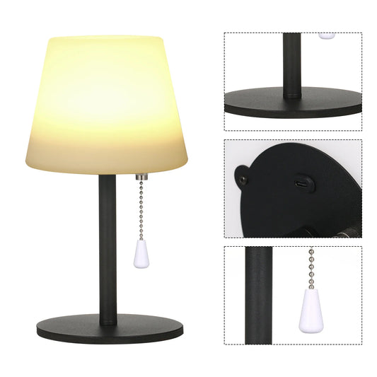 RGB Table Lamp Colorful Desk Light with Remote Controller Pull Chain Switch Bedside Lamp Reading Lamp USB Rechargeable