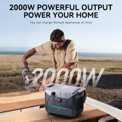 DaranEner NEO2000 Portable Power Station 2000W 2073.6Wh Capacity LiFePO4 Battery Emergency Mobile Solar Powered Generator for Ho