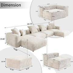 Sectional Sofa Couch,181.1inch U Shape Sofa Couch,Oversized 4 Seater Couch with 2 Ottomans, sectional couch