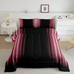 Comforter Set Kids Teens Dark Blue and Black Striped Bedding Bed Set Decor Modern Fashion Comforter Inner Fill Bedroom