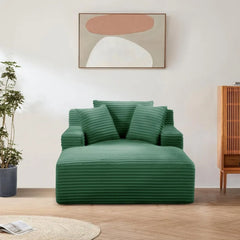 Oversized Chaise Lounge Chair Indoor, Upholstered Modern Sofa Couch with Throw Pillows and Armrests,Comfy Sleeper Chair