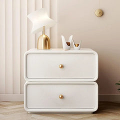 Bedside Table.360 Degree Rotation, Night Stand with 2 Drawer, Nightstands, Bedside Table End Table for Bedroom Living Room