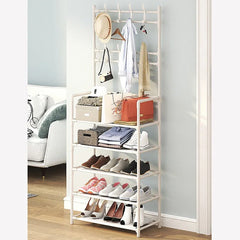 5 tier simple coat rack, multi-functional coat rack, strong and stable material, household dust storage shoe racks