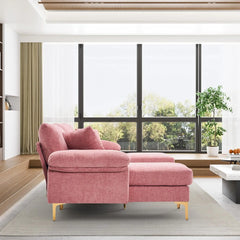 U-Shaped Sectional Sofa Couch, 4 Seat Sofa Set for Living Room, Convertible L-Shaped Velvet Couch Set with Chaise Lounge