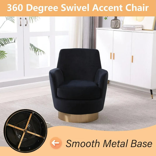 Bucket Chair, Swivel Bucket Chair Set of 2, Modern Velvet Upholstered Round Swivel Armchair,360 Degree Single Sofa Chair