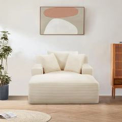 Oversized Chaise Lounge Chair Indoor, Upholstered Modern Sofa Couch with Throw Pillows and Armrests,Comfy Sleeper Chair