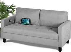 Comfy Sofa with USB Ports, Small Couch Small Spaces, Mid Century Modern Couches for Living Room Apartment Bedroom