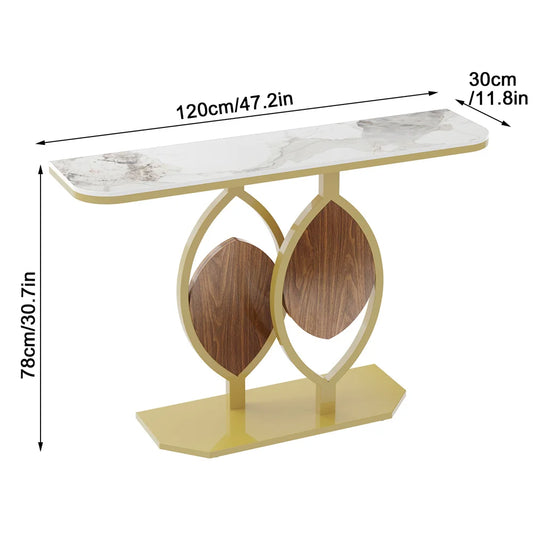 LUVODI Luxury Modern Console Table for Entryway Anti-scratch Marble Entry Table Behind Couch for Living Room,Bedroom