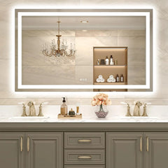 60x36 Inch Modern LED Bathroom Mirror - Smart Backlit Vanity Mirror with Anti-Fog, Dimmable Lights, Wall Mounted Over Sink, 1/5