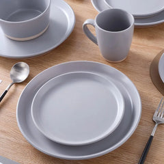 Modern Stoneware 16-Piece Round Dinnerware Set, Plates and Bowls Sets, Dish Set for 4