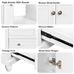 30" Bathroom Vanity with Sink, Combo, Cabinet with Doors and Drawer, Solid Frame and MDF Board, White (Old Sku:JL000006AAK)