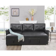 Sleeper Sectional Sofa with Convertible Sofa Bed &Inviting Chaise.Find Tranquil Comfort Stress-Relieving Design &Du