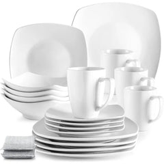 16-Piece Dinnerware Set for 4 - Premium Quality Porcelain Dishes Sets - Dishwasher Safe