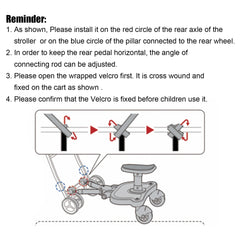 Integrated Stroller Board Universal 2in1 Stroller Ride Board Buggy Wheeled Board Seat Pedal Trolley auxiliary pedal