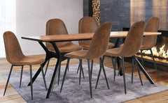 Dining Chairs Set of 4, Fabric Suede Dining Room Side Seating, Kitchen Chairs with Metal Legs for Living Room,Dark Brown