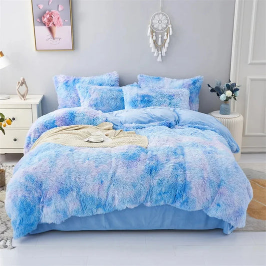 Super Soft and Luxurious Skin-friendly Three-Piece Bedding Set for Single and Double Beds, Includes Warm and Cozy Duvet Cover an