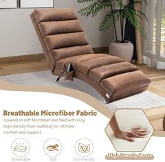 Chaise Lounge Chair Indoor, Upholstered Massage Chair with 5 Modes, Ergonomic Electric Recliner Chair, Modern Long Lounger