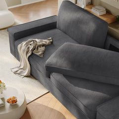 Modern Sofas Couches for Living Room, Comfy Couch with Extra Deep Seats, Oversized Loveseat Sofa with Storage and 2 USB C