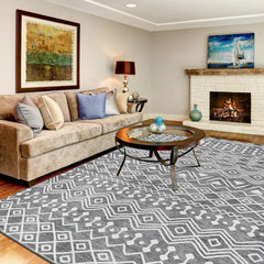 Modern Abstract Area Rug, 8x10 Washable Rugs for Living Room Bedroom Office Floor Rug Dining Room Indoor Accent Rugs