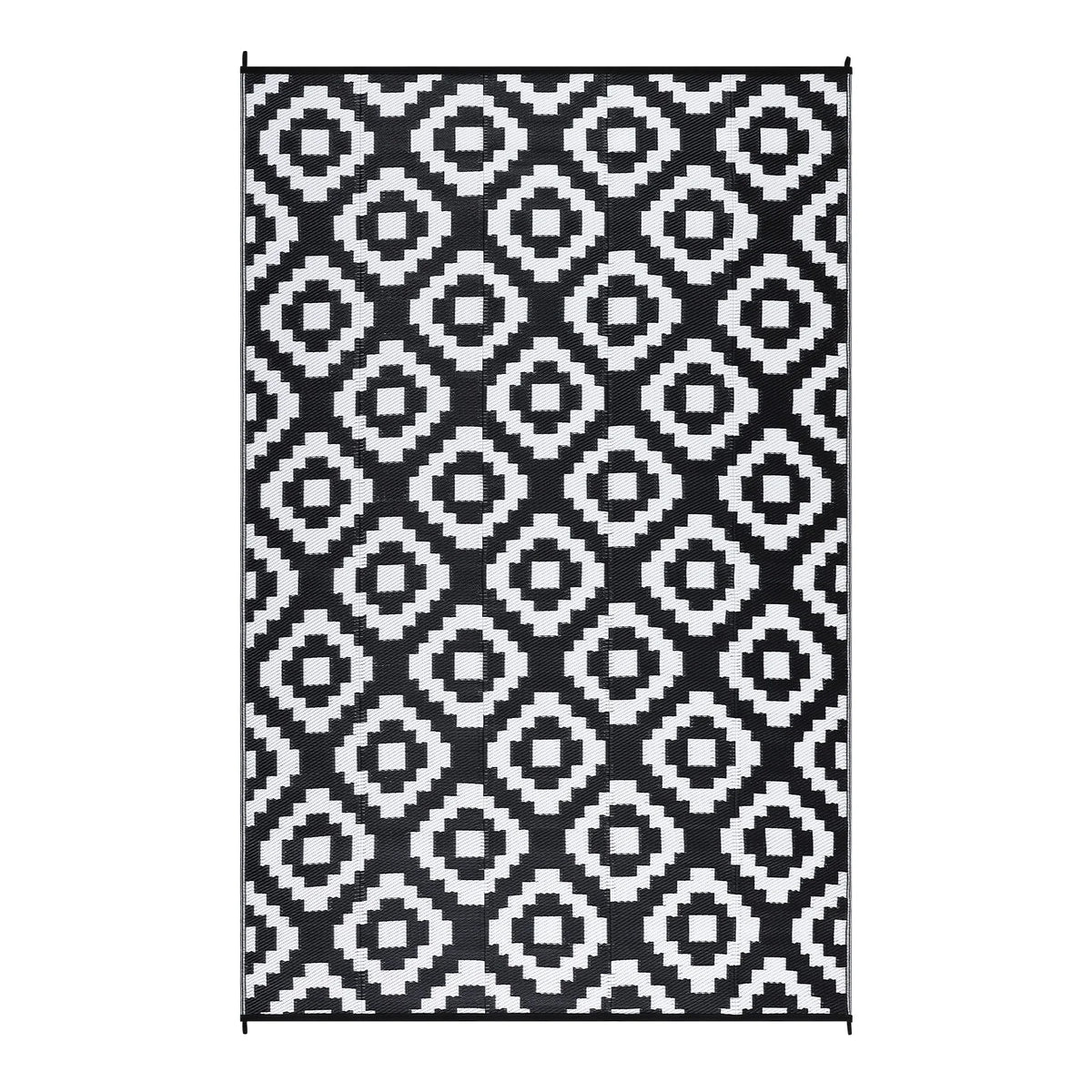 Outdoor Rug Plastic Straw Rug Modern Geometric Waterproof Rug Reversible Outdoor Floor Mat for Patio Porch Backyard Picnic Campi