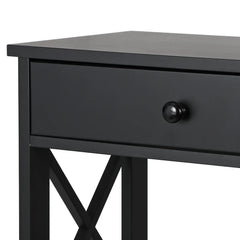 3 Tiers Console Table w/Drawer Sofa Table Hallway Durable Storage Shelf Black