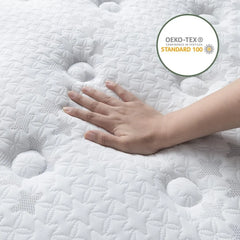 King Size Mattress 14 Inch- Gel Memory Foam with Individual Pocket Springs for Motion Isolation - Hybrid Bed Mattress