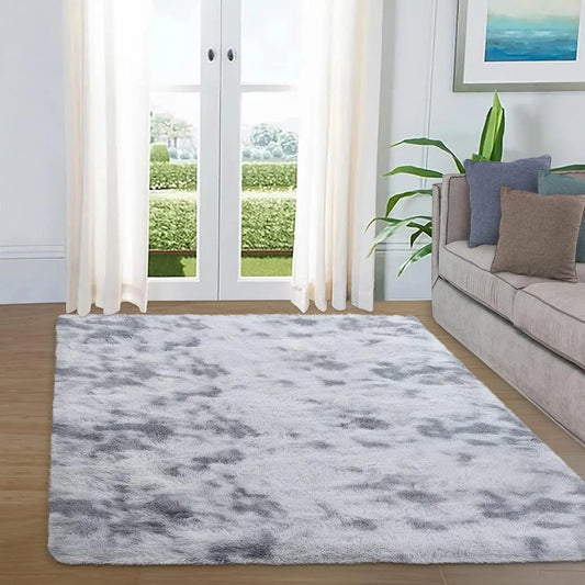 Area Rugs for Living Room 6x9 Feet Soft Fluffy Rugs Non-Slip Tie-Dyed Shag Plush Accent Rug Carpet Fuzzy Shaggy Floor Cover Rugs