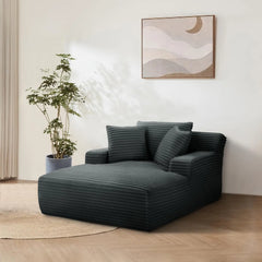 Oversized Chaise Lounge Chair Indoor, Upholstered Modern Sofa Couch with Throw Pillows and Armrests,Comfy Sleeper Chair