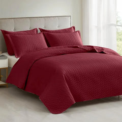 Lightweight Bedspread Ultrasonic  Pattern Light Coverlet for All Season Comforter Bedding Decor - 3 Piece Bed Cover Sets