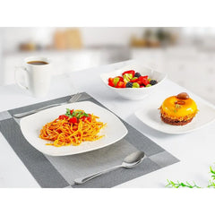 16-Piece Dinnerware Set for 4 - Premium Quality Porcelain Dishes Set - Dishwasher Safe, Microwave Safe Plates and Bowls Set