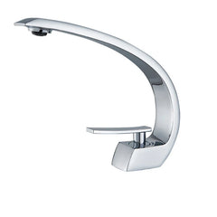 Brass Bathroom Faucet Basin Sink Faucet Single Handle Cold and Hot Mixer Taps Beautiful Curve Design Deck installation