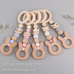 3/4 Pcs Baby Gym Frame Beech Wood Ring Baby Fitness Rack Pendants Silicone Beads Teether Newborn Stroller Rattle Play Gym Toys